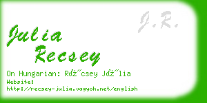julia recsey business card